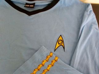 Star Trek Gold Rope Long Sleeve T - Shirt Sewn/embroidered Chest Patch Cosplay X