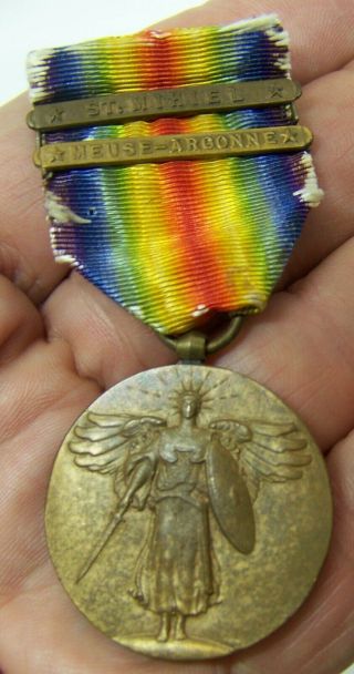 Great War For Civilization Wwi Bronze Victory Medal W 2 Bars Us France Russia