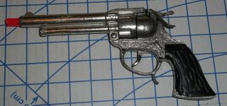 Vintage 1960 Leslie - Henry Cap Pistol Cowboy Toy Gun With Black Grips Vg