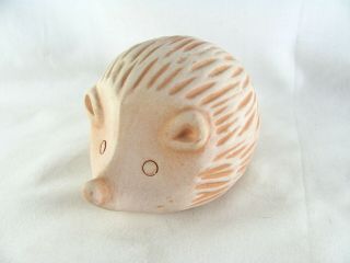 Hedgehog Figurine,  4 ",  Ceramic,  Pottery,  Light Orange,  Salmon