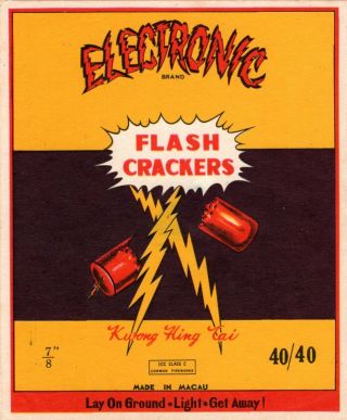 Electronic Brand Firecracker Brick Label,  Class 3,  40/40 
