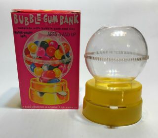 Vintage Craig Henry Toys Plastic Yellow Globe Bubble Gum Bank Key Old Stock