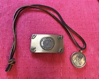 Ymca Y - Indian Guides Belt Buckle & Pendant Father & Son Pals Forever Dated 1978