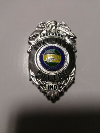 Anderson Indiana Police Hat Badge Obsolete Retired See Pictures For Description