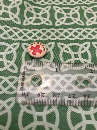 Vintage Wwii We Serve Red Cross Nurse Pin