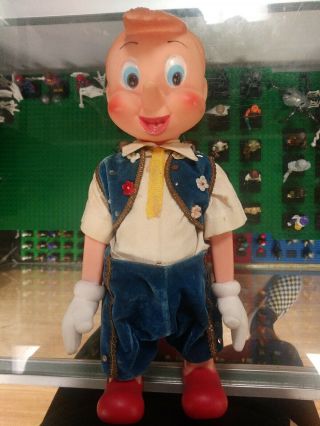 Vintage Antique Pinocchio Rubber Squeak 14 " Doll Figure Extremely Rare