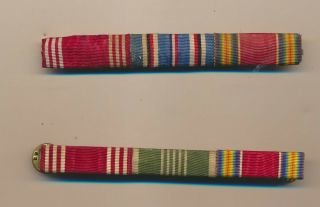 2 Us Army Ribbon Bars Good Conduct Wwii Victory American Campaign Commendation