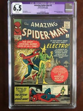 Spider - Man 9 Cgc 6.  5 White Pages