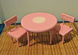 1950s Doll Furniture - Strombecker Ginny Pink Table & Chairs