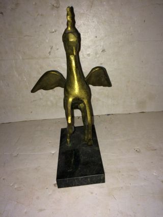 Vintage Winged Unicorn Brass Bronze Statue,  50s/60s Golden Retriever Dog Bookends 3