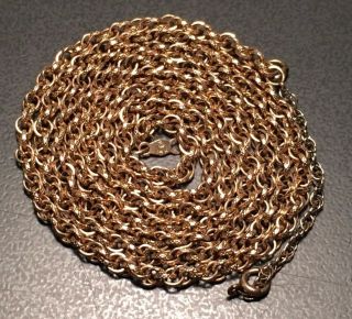 Vintage 16.  8 Gram / 14k Gold / 27 " 3 Mm Detailed Rope Chain Necklace Top Grade