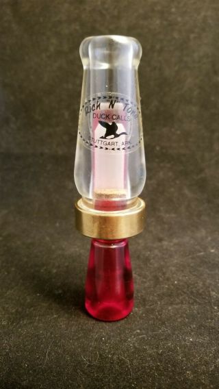Vintage Rnt Rich - N - Tone Stickered Flying Duck,  Early ‘80s Acrylic Duck Call 12