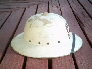 Vintage ALLIED MILLS Pressed Cardboard Pith Helmet / Hard Hat By Hawley Tropper 2