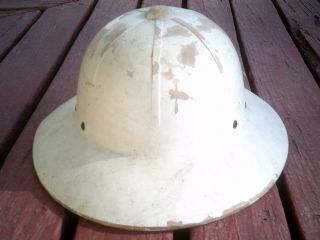 Vintage ALLIED MILLS Pressed Cardboard Pith Helmet / Hard Hat By Hawley Tropper 3
