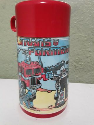 Transformers Hasbro Aladdin Thermos For Lunchbox 1984 Vintage 3