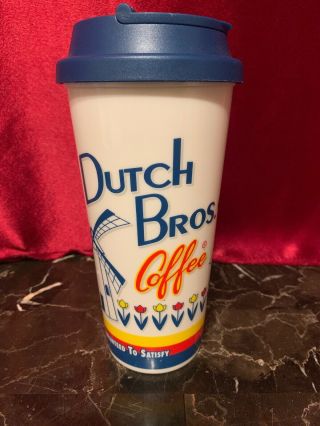 Dutch Bros Brothers Logo Cup Windmill Flowers Design Coffee Tumbler Travel Mug