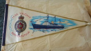 H.  M.  Yacht Britannia,  Pennant And Photo Of The Royal Yacht.