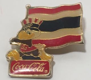 Vintage Thailand Coca Cola Sam The Eagle Los Angeles 1984 Olympic Pin Brooch