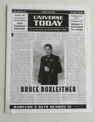 Babylon 5 B5 Universe Today Fan Club Newsletter Vol 5 Issue 3 1997 Boxleitner