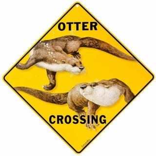 Otter Aluminum Crossing Sign,  12 " On Sides,  16 " On Diagonal