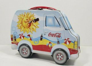 Coca - Cola Van Shape Tin Lunchbox With Handle