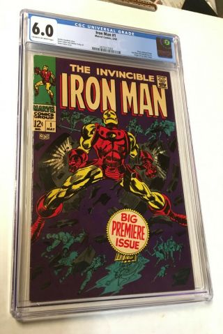 Iron Man 1 (marvel Comics 1968) Cgc 6.  0 Origin Of Iron Man Retold