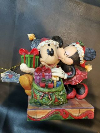 Jim Shore Disney Traditions A Christmas Kiss Figurine 4009120 Mickey Minnie Wbox