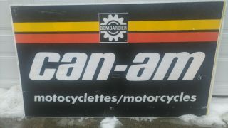 Can Am Vintage Motorcycle Dealer Sign.  3 X 4
