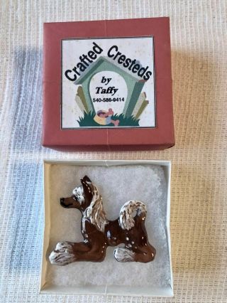 Cute Artisan Crafted Chinese Crested Pup Pin - Even The Box Is Homemade