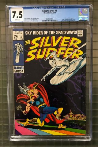 Silver Surfer 4 Marvel Comics 1969 Cgc 7.  5 Thor & Loki Appearance Hulk Cameo