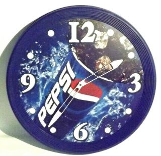 Vintage Pepsi Wall Clock Plastic Round Logo Large 18 Inch