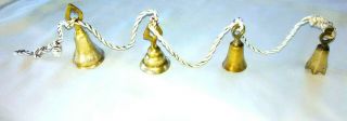 4 Vintage Brass Bells Of Sarna,  India,  Set Of 4 W/ Lovely Tones