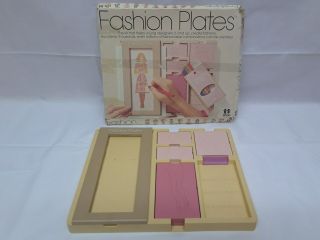 Vintage 1978 Tomy Fashion Plates Drawing Clothing Designer Toy Set Complete