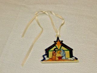 Longaberger Pottery Christmas Nativity Basket Tie On Lb69