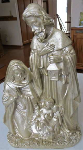 Holy Family/nativity Figurine Silver/gold Glitter