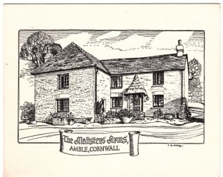 Orig Maltsters Arms,  Chapel Amble Cornwall 4 - Page Advert Card,  Breweriana,  Pubs