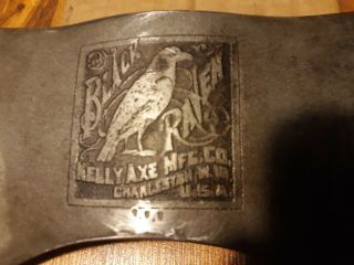 Vintage Kelly Black Raven,  Double Bit Axe,  Embossed Logo Axe Head,  Huge 3,  9