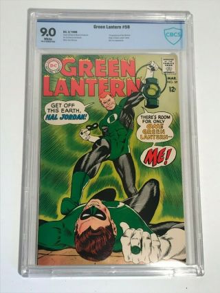 Green Lantern 59 1st App Guy Gardner Dc Comics 1968 Cbcs 9.  0 White Pages