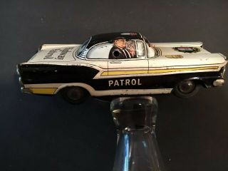 1959 Ford Police Highway Patrol Broderick Crawford Japanese Tin Ms Toys Vintage