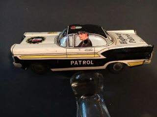 1959 Ford Police Highway Patrol Broderick Crawford Japanese Tin MS Toys Vintage 2