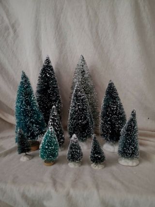 Lemax Christmas Village Trees.  Assorted Sizes.  11 Trees Total