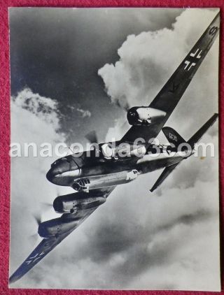 German Ww2 Era Postcard Photocard Luftwaffe Four Propeller Aircraft