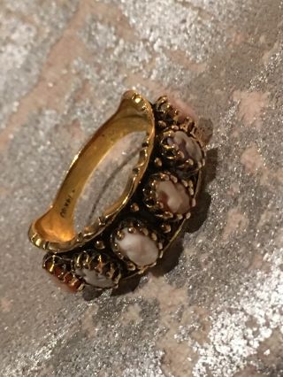 Vintage Retro Solid 14k Gold Cameo Ring With 6 Cameos