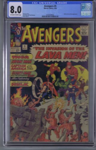 Avengers 5 Marvel 1964 Cgc 8.  0