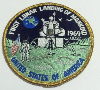 Neil Armstrong Apollo 11 First Lunar Landing Mankind Patch Official Nasa 1969
