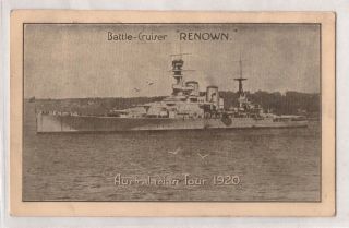 Vintage Postcard Battle - Cruiser " Renown " Australian Tour 1920