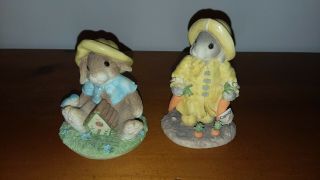 Two My Blushing Bunnies In Rain Hats 1995,  1996 Priscilla Hillman See Photos
