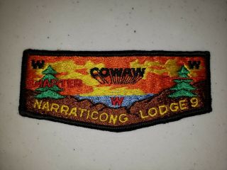 Boy Scout Oa 9 Narraticong Cowaw Chapter Flap