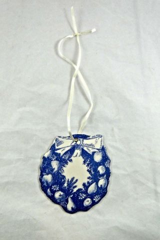 Rocky Marsh Pottery Blueberry Muffins Fruit Wreath Porcelain Ornament Christmas