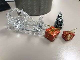 Swarovski Silver Crystal Christmas Sleigh Gifts Tree Figurine 7475 Nr 000 601